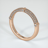14K Rose Gold Diamond Antique Style Wedding Band Image