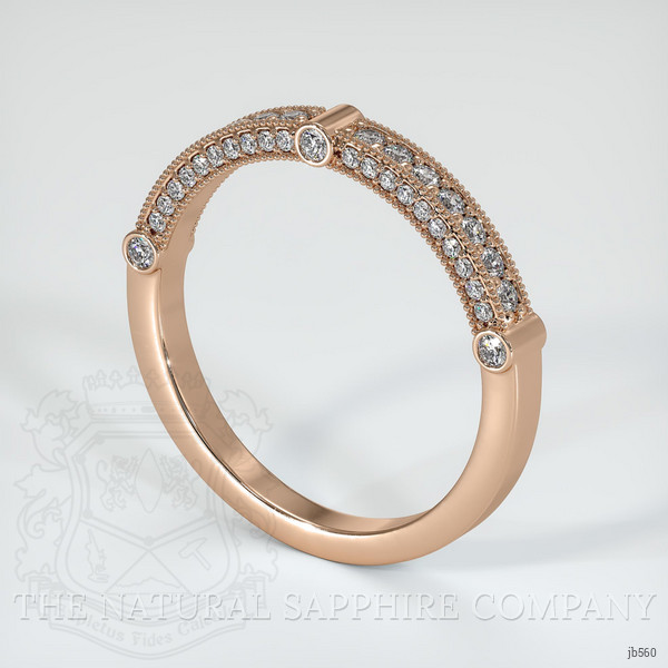 14K Rose Gold Diamond Antique Style Wedding Band