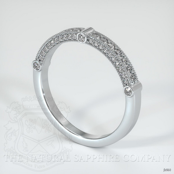 14K White Gold Diamond Antique Style Wedding Band