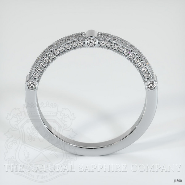 14K White Gold Diamond Antique Style Wedding Band