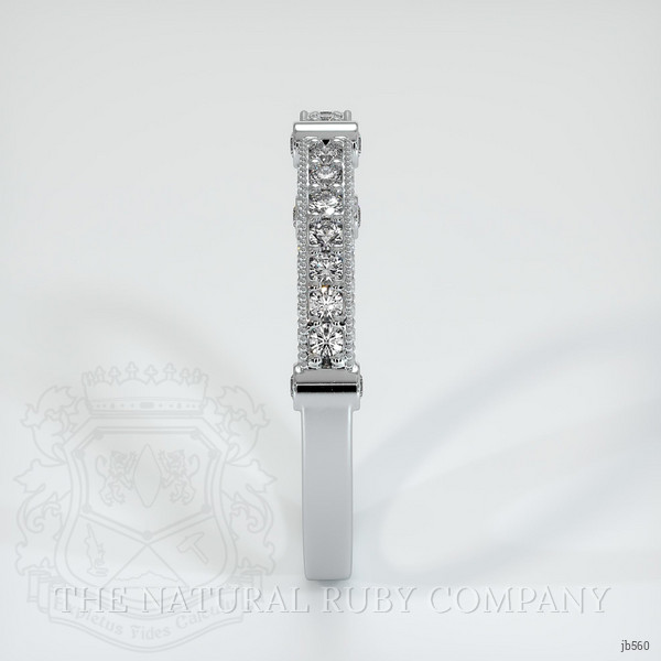 14K White Gold Diamond Antique Style Wedding Band
