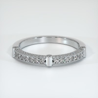 18K White Gold Diamond Antique Style Wedding Band Video