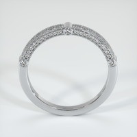 18K White Gold Diamond Antique Style Wedding Band Image