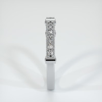 18K White Gold Diamond Antique Style Wedding Band Image