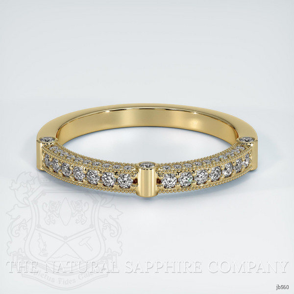 18K Yellow Gold Diamond Antique Style Wedding Band