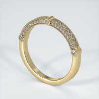 18K Yellow Gold Diamond Antique Style Wedding Band Image