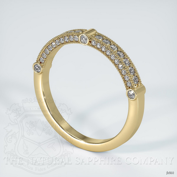 18K Yellow Gold Diamond Antique Style Wedding Band