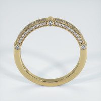 18K Yellow Gold Diamond Antique Style Wedding Band Image