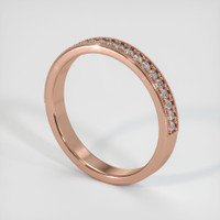 14K Rose Gold Diamond Antique Style Wedding Band Image