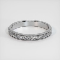 14K White Gold Diamond Antique Style Wedding Band Video