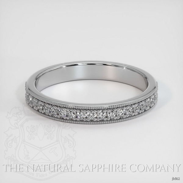 14K White Gold Diamond Antique Style Wedding Band