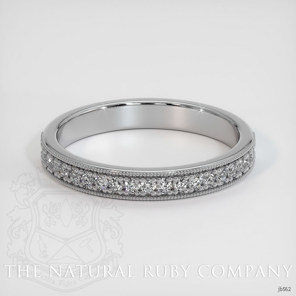 14K White Gold Diamond Antique Style Wedding Band