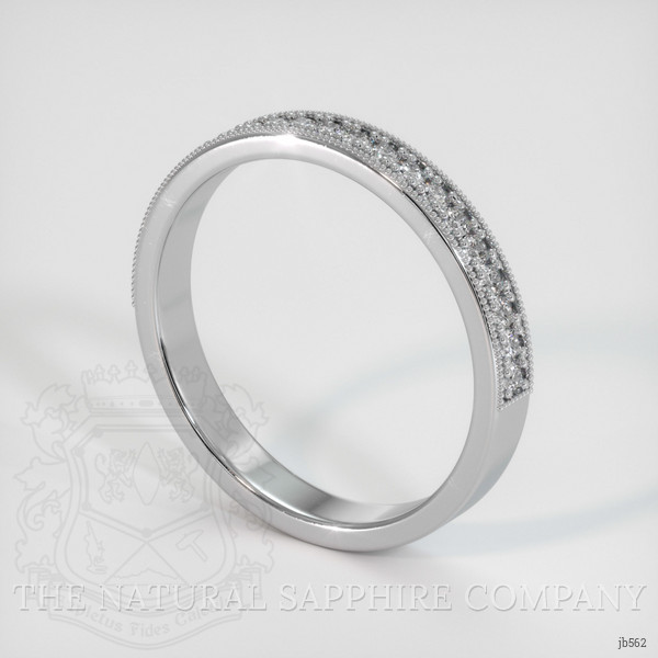 18K White Gold Diamond Antique Style Wedding Band