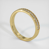 18K Yellow Gold Diamond Antique Style Wedding Band Image