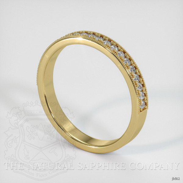 18K Yellow Gold Diamond Antique Style Wedding Band