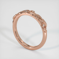 14K Rose Gold Diamond Bezel Wedding Band Image