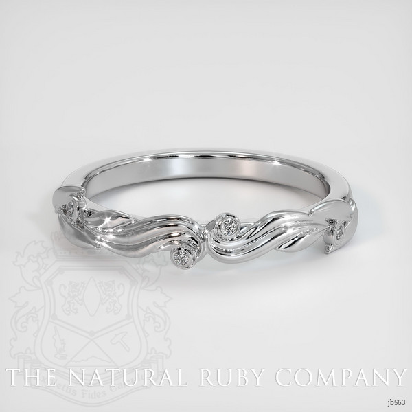 14K White Gold Diamond Bezel Wedding Band