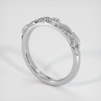 14K White Gold Diamond Bezel Wedding Band Image