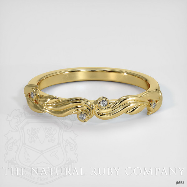 18K Yellow Gold Diamond Bezel Wedding Band