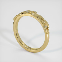 18K Yellow Gold Diamond Bezel Wedding Band Image