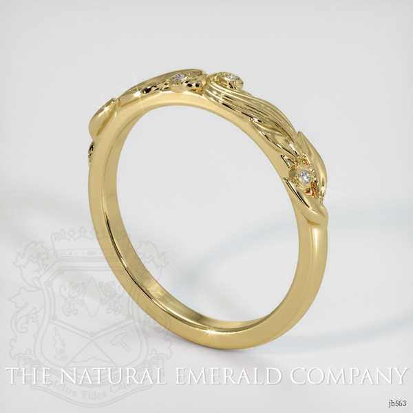 18K Yellow Gold Diamond Bezel Wedding Band