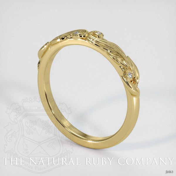 18K Yellow Gold Diamond Bezel Wedding Band