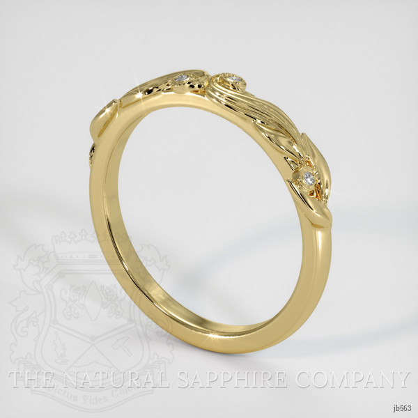 18K Yellow Gold Diamond Bezel Wedding Band