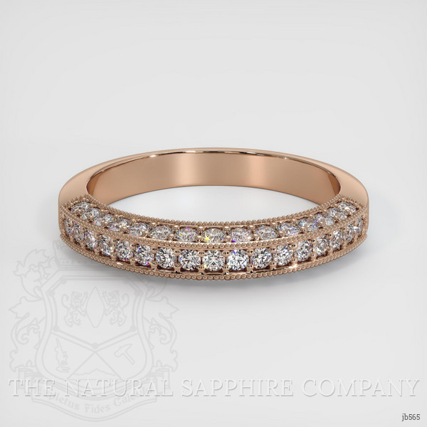 14K Rose Gold Diamond Antique Style Wedding Band