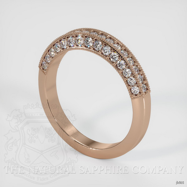14K Rose Gold Diamond Antique Style Wedding Band