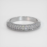14K White Gold Diamond and Diamond Antique Style Wedding Band Video