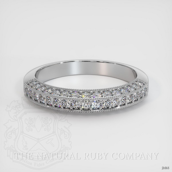 14K White Gold Diamond and Diamond Antique Style Wedding Band