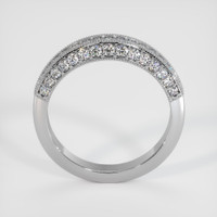 14K White Gold Diamond and Diamond Antique Style Wedding Band Image