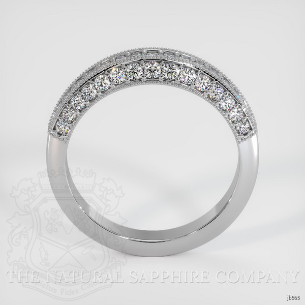 14K White Gold Diamond Antique Style Wedding Band