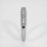 14K White Gold Diamond Antique Style Wedding Band Image