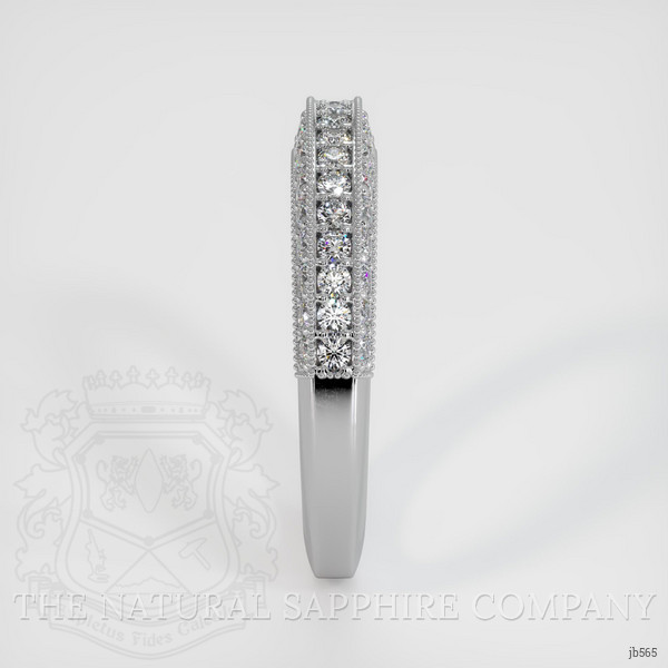 14K White Gold Diamond Antique Style Wedding Band