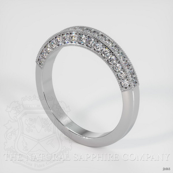 18K White Gold Diamond and Diamond Antique Style Wedding Band