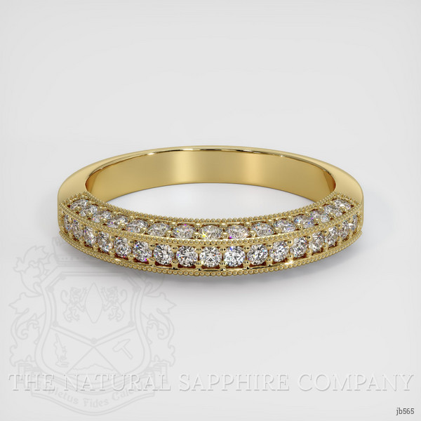 14K Yellow Gold Diamond and Diamond Antique Style Wedding Band