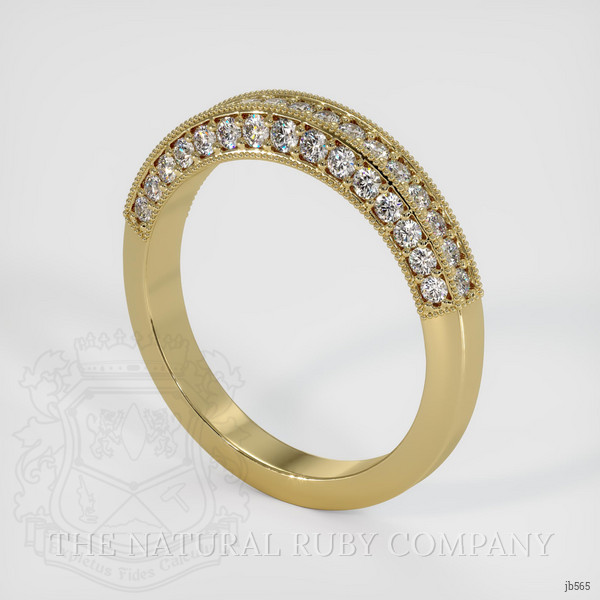 14K Yellow Gold Diamond and Diamond Antique Style Wedding Band
