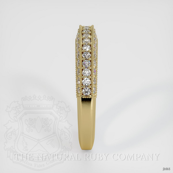 14K Yellow Gold Diamond and Diamond Antique Style Wedding Band