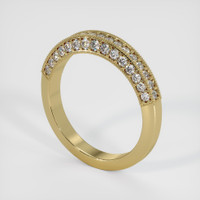 18K Yellow Gold Diamond and Diamond Antique Style Wedding Band Image