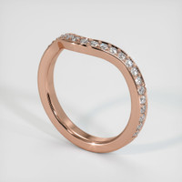 14K Rose Gold Diamond Pave Wedding Band Image