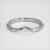14K White Gold Curved Plain Band Video