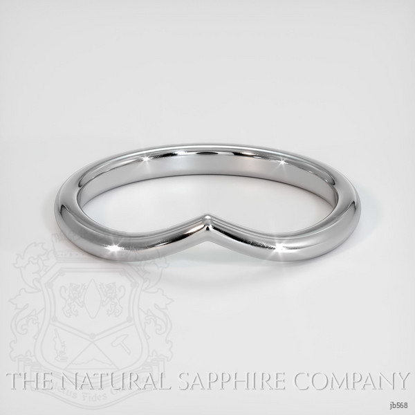14K White Gold Curved Plain Band
