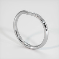 14K White Gold Curved Plain Band Image