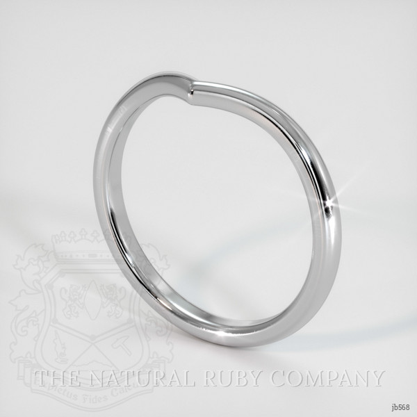 14K White Gold Curved Plain Band