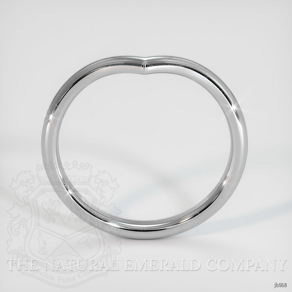 14K White Gold Curved Plain Band