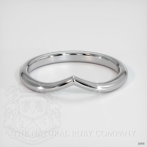 18K White Gold Curved Plain Band