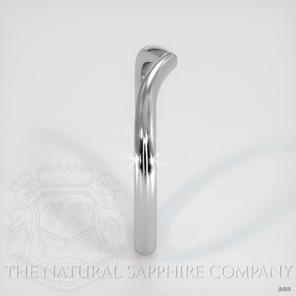 18K White Gold Curved Plain Band