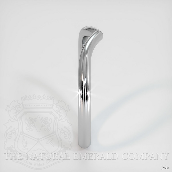 18K White Gold Curved Plain Band