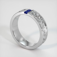 Platinum 950 Blue Sapphire Men's Wedding Band Image